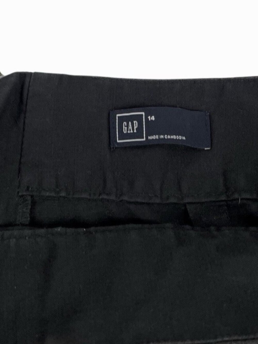 Gap Skirt Pleated A-Line Black Cotton Midi Academia Pockets Belt Loops Size 14 - Picture 3 of 8